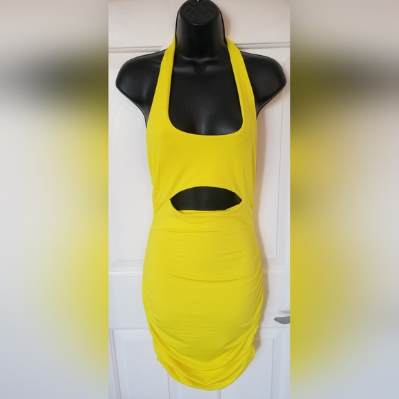 Sexy Hollow Out Spaghetti Backless Sleeveless Cutout Club Ruched Bodycon - Picture 4 of 5